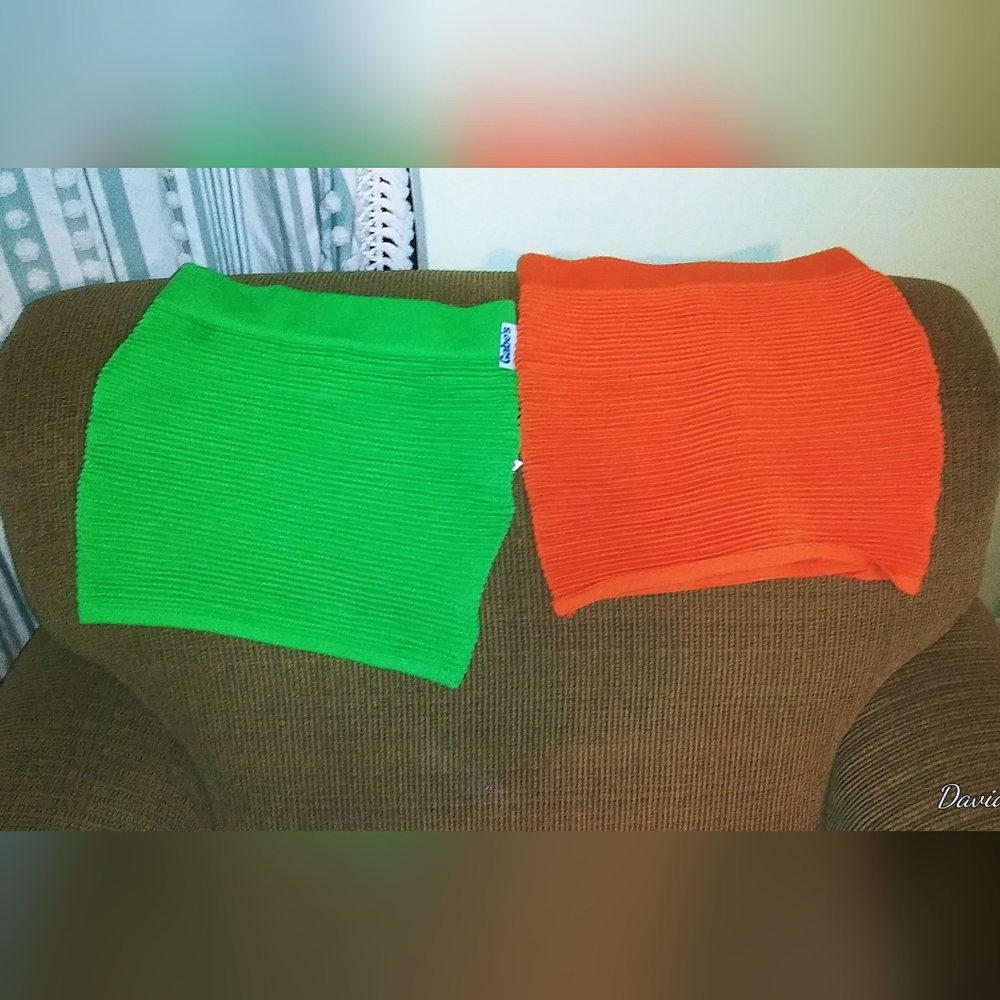 Lot Of 2 Womens Tube Tops Bright Colored Size Small To Medium
